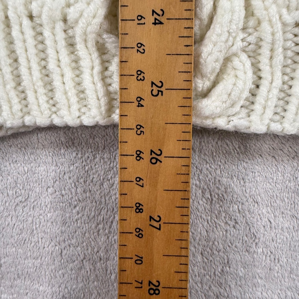 Vintage Cable Knit Sweater Womens XL Cream Chunky Aran Fisherman Pullover - Picture 5 of 7